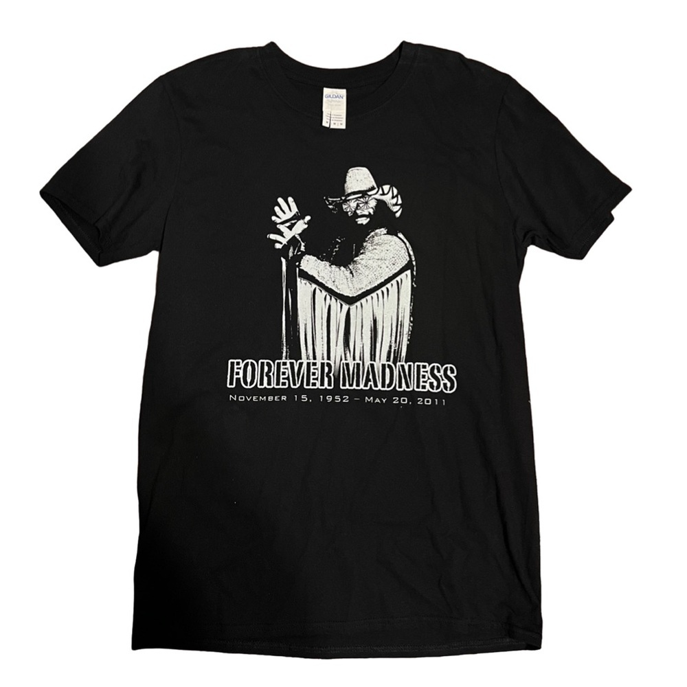 Macho Man Randy Savage WWF Tribute T-Shirt. Forever Madness Size: Medium